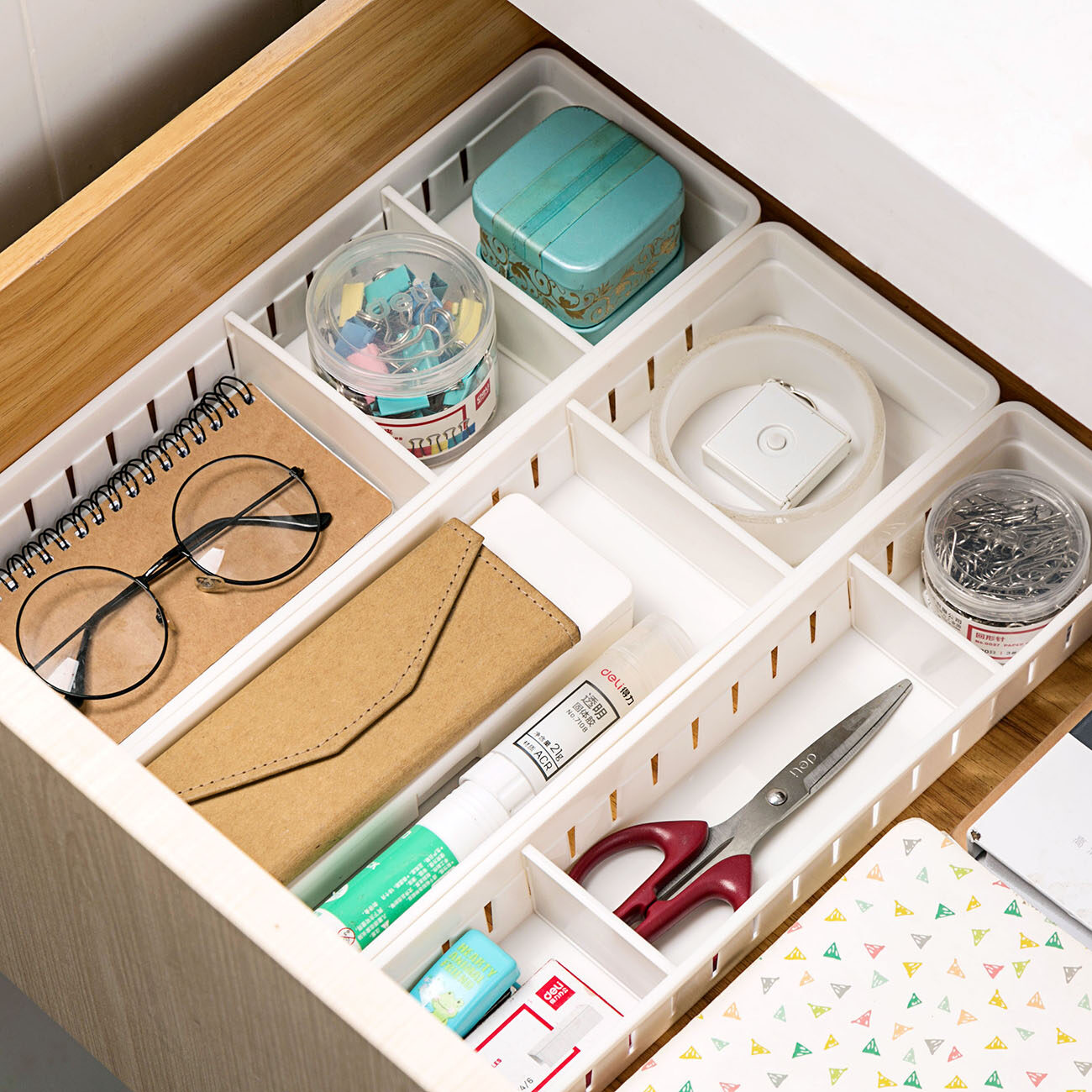 CNMF Japanese Style Divided PP Kitchen Storage Drawer Box
