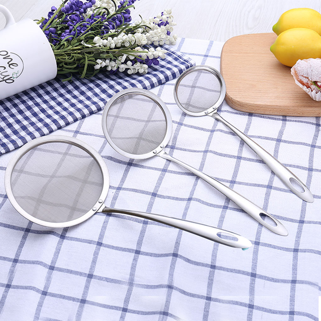 Stainless Steel Wire Fine Mesh Oil Strainer Flour Colander Sieve Sifter