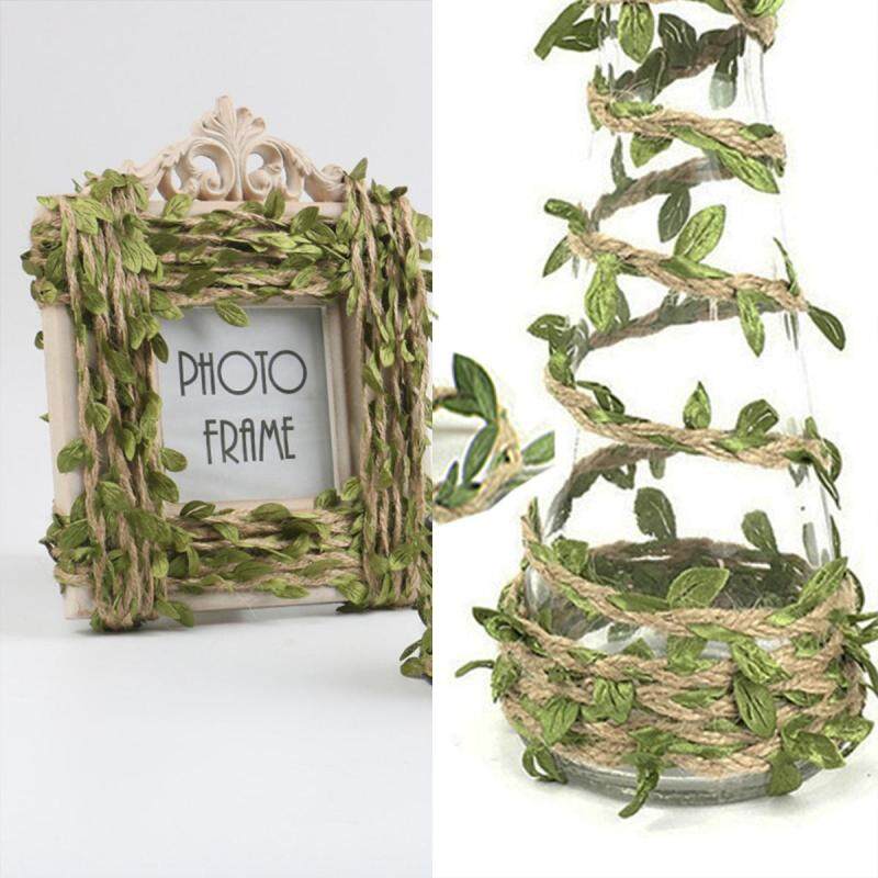 100M(109yd) DIY Artificial Leaves Wax Hemp Ropes Home Wedding Party Decor