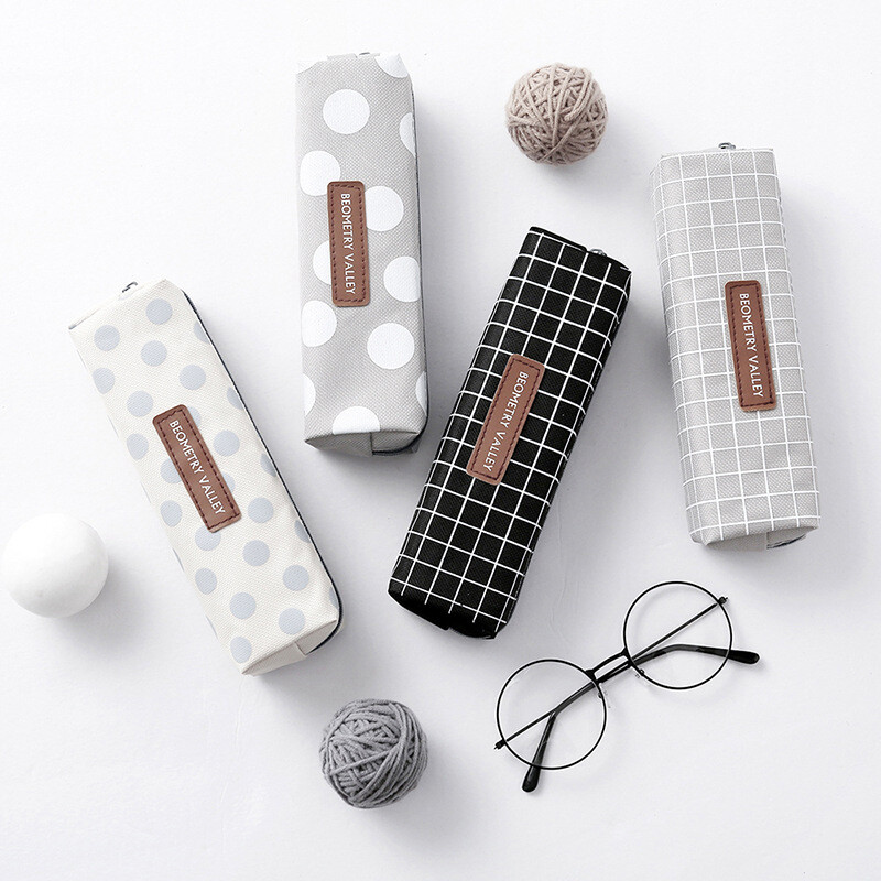 【ZNBY】Cute, Fresh, Canvas Pencil Case, Multifunctional Large-capacity Pencil Case for Elementary and Middle School Students, Stationery Box