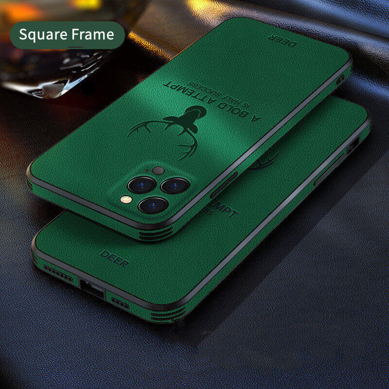 Ốp gọng vuông kết cấu da sang trọng cho iPhone 16 Pro Max 14 15 16 Plus 11 12 13 14 15 Pro Max 12 13 mini Iphone x XR XS 7 8 Plus Ốp điện thoại chống sốc bảo vệ máy ảnh