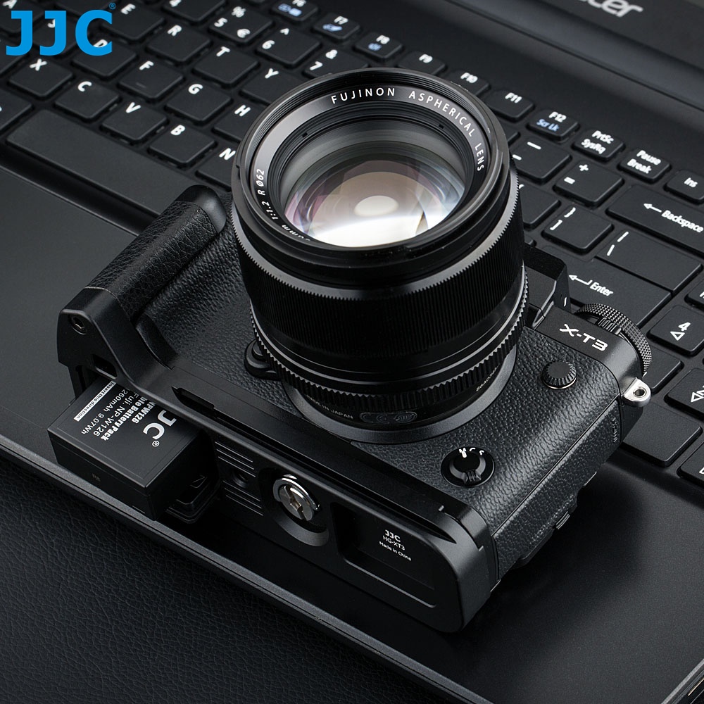 JJC HG-XT3 Camera Solid Metal Hand Grip Secure Handle Bracket For Fujifilm X-T3 X-T2 XT2 XT3 Cameras, Replace MHG-XT3 MHG-XT2