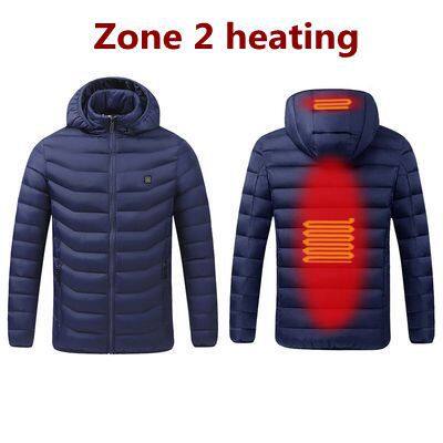 BIZOT Men 9 Areas Heated Jacket USB Winter Outdoor Electric Heating Jackets Warm Sports Thermal Coat Clothing Heatable Cotton jacket