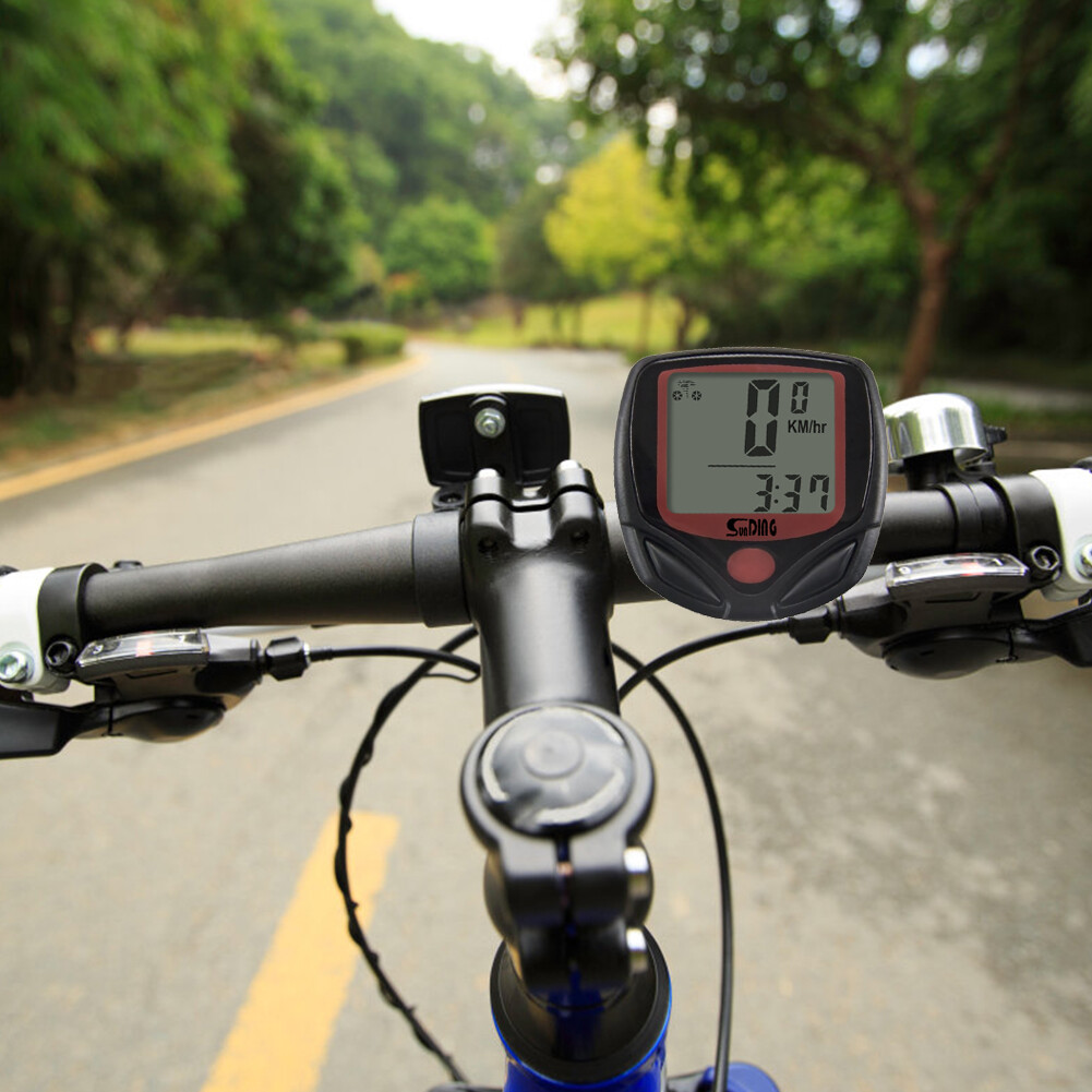 548B Waterproof MTB Bike Wire Speedometer Cycling Digital LCD Display Stopwatch Timer Odometer