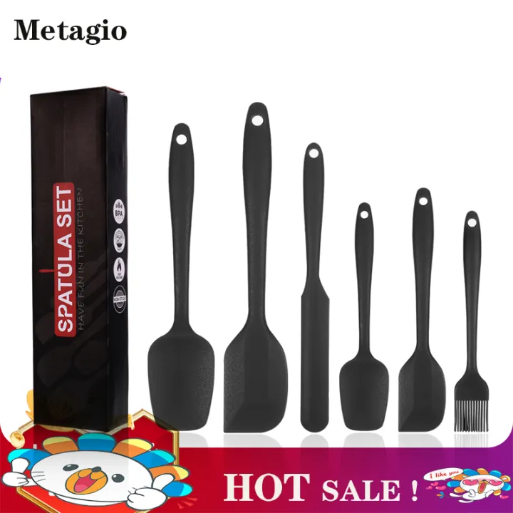 Hot Metagio Silicone Spatula Set 6 Piece Non Stick Rubber Spatula Set With Stainless Steel Core Heat Resistant Spatula Kitchen Utensils Set Lazada Ph