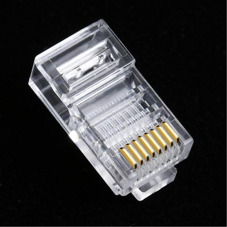 50 Pcs CAT6 Plug EZ RJ45 Network Cable Modular 8P8C Connector End Pass Through
