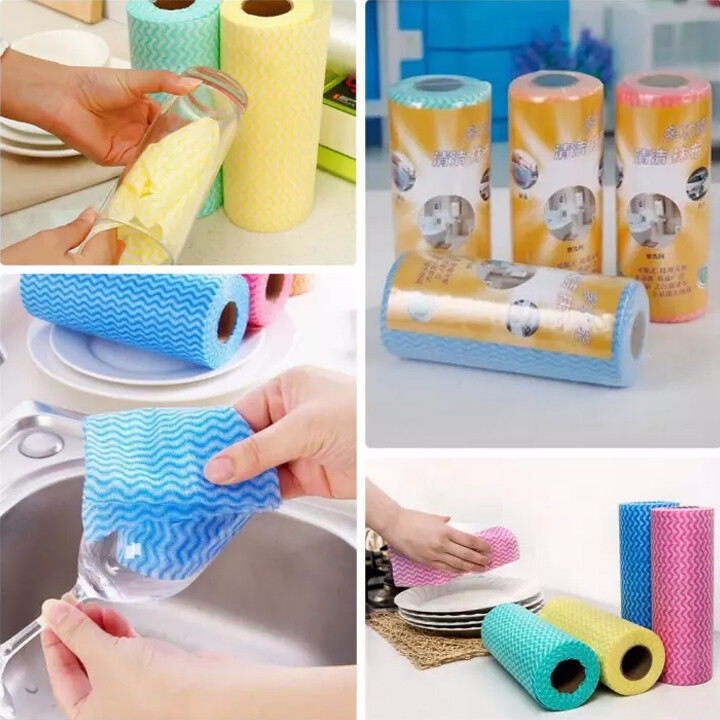 Cuộn 50 khăn lau bếp, bát đĩa, cốc chén thấm nước