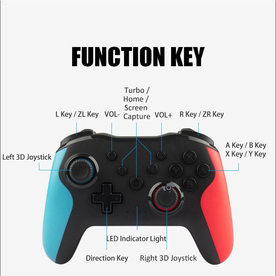 YLW NS009 Bluetooth Game Controller Wireless Gamepad For Nintendo Switch Controller PS3 PC Windows 7 10 Dual Vibration Joystick Smartwatches