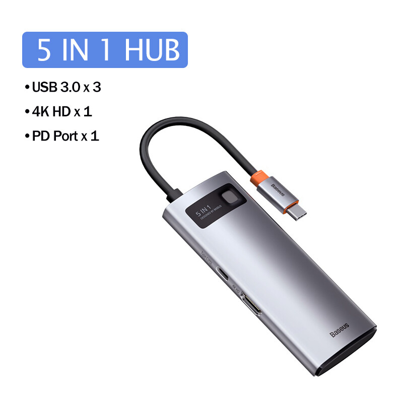 Baseus USB C HUB Type C to HDMI USB 3.0 PD Adapter SD TF slot RJ45 VGA 3.5mm Audio for...