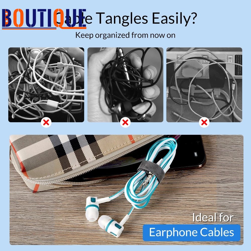 20 Cái Bộ Kẹp Giữ Dây Cáp Tie Máy Cuộn Dây Lặp Lại Neo Bằng Dây Thép Tie Cho Tai Nghe Chuột Cáp Cáp AUX Chủ Quản Lý Cáp