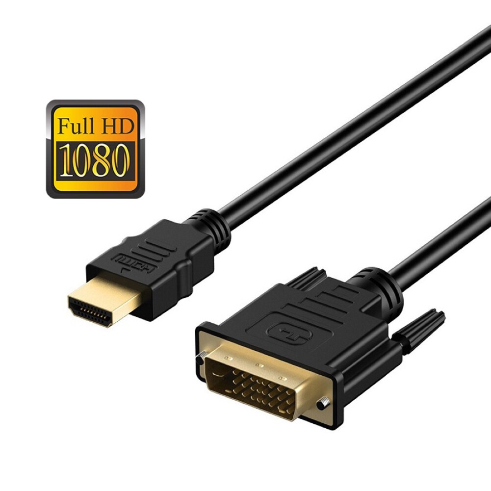 Hdmi to dvi cable adapter 24+1 pin male 1080p converter wire cord for tv laptop