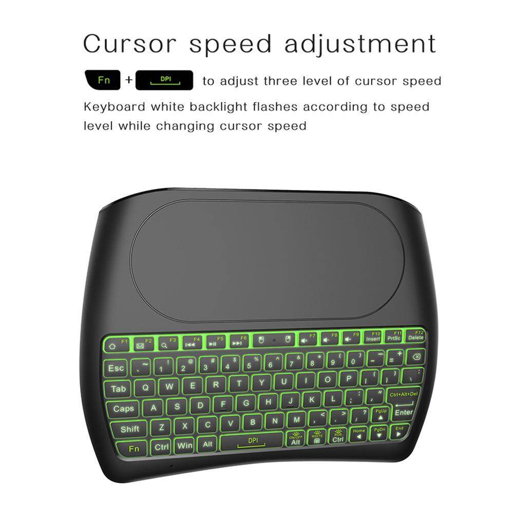 D8 2.4G Wireless Mini Keyboard Air Mouse Touchpad Controller w/Backlight