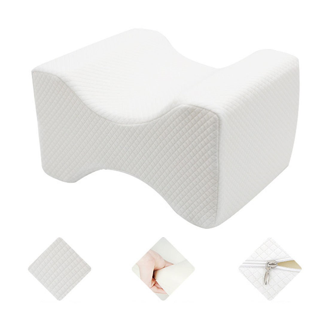 Memory Foam Wedge Sleeping Knee Pillow for Side Sleepers Back Pain