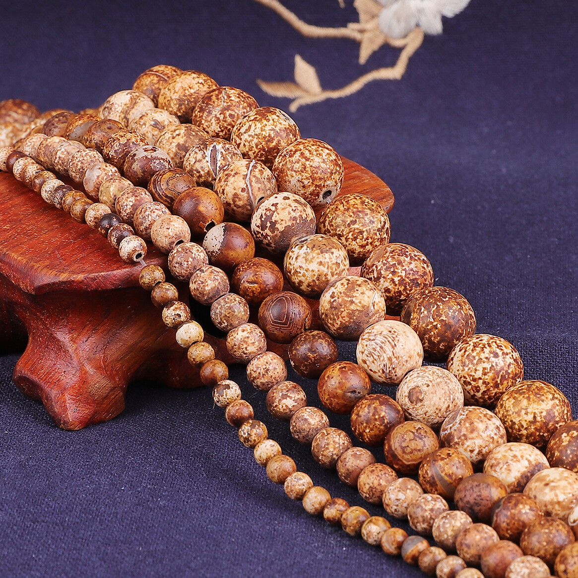 Natural Bark Agate Beads 4/6/8/10/12mm Pick Size Round Natural Stone Beads For Bracelet Making DIY Jewelry Necklace