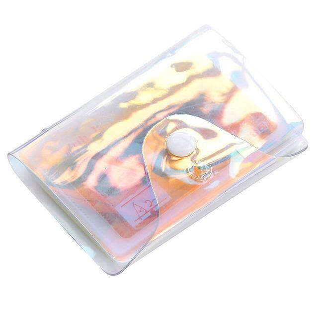 New PVC Laser Transparent ID Cash Card Holder Men Business RFID Blocking Wallet Credit Card Protector Case Pocket Purse H135
