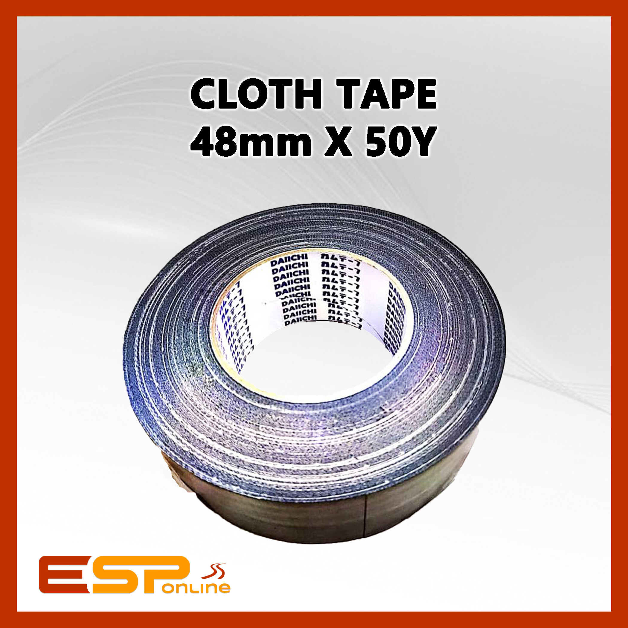 Daiichi Cloth Tape 48mm x 50Y (Black) (Per Roll) Lazada