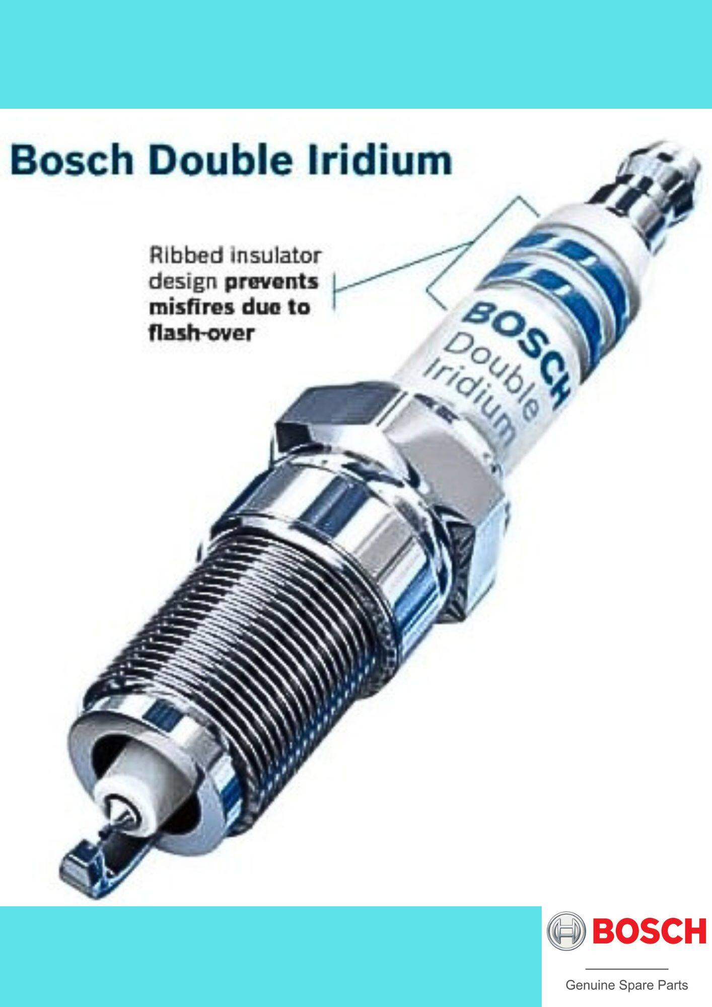 Bosch 9603 Double Iridium Spark Plugs | 4-Pack With 4X Longer Life | Premium Engine Performance