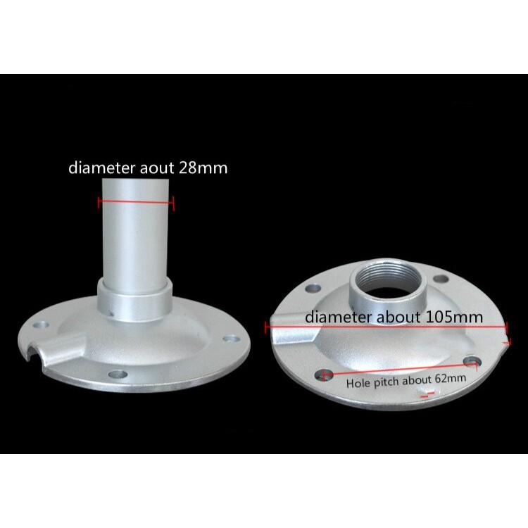 30-60cm Adjustable Ceiling Mount For CCTV Cameras - 360° Swivel 90° Tilt Aluminum Bracket