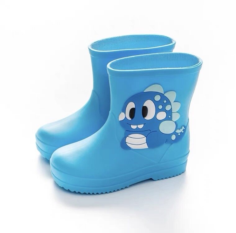 Children's rain boots Cartoon dinosaur baby rain boots Waterproof and non-slip outer wear for boys and girls 2-6 years old Cute short-barreled galoshes