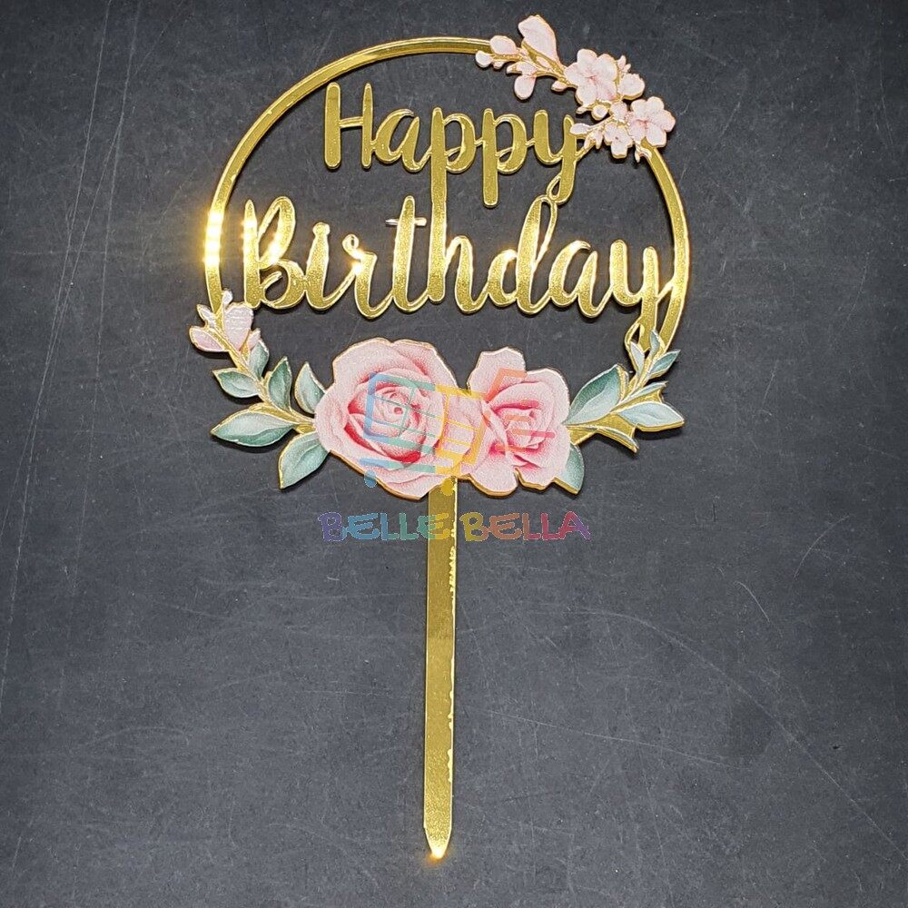 HAPPY BIRTHDAY ACRYLIC TOPPER CAKE GILLTER BIRTHDAY PARTY BABY SHOWER ...