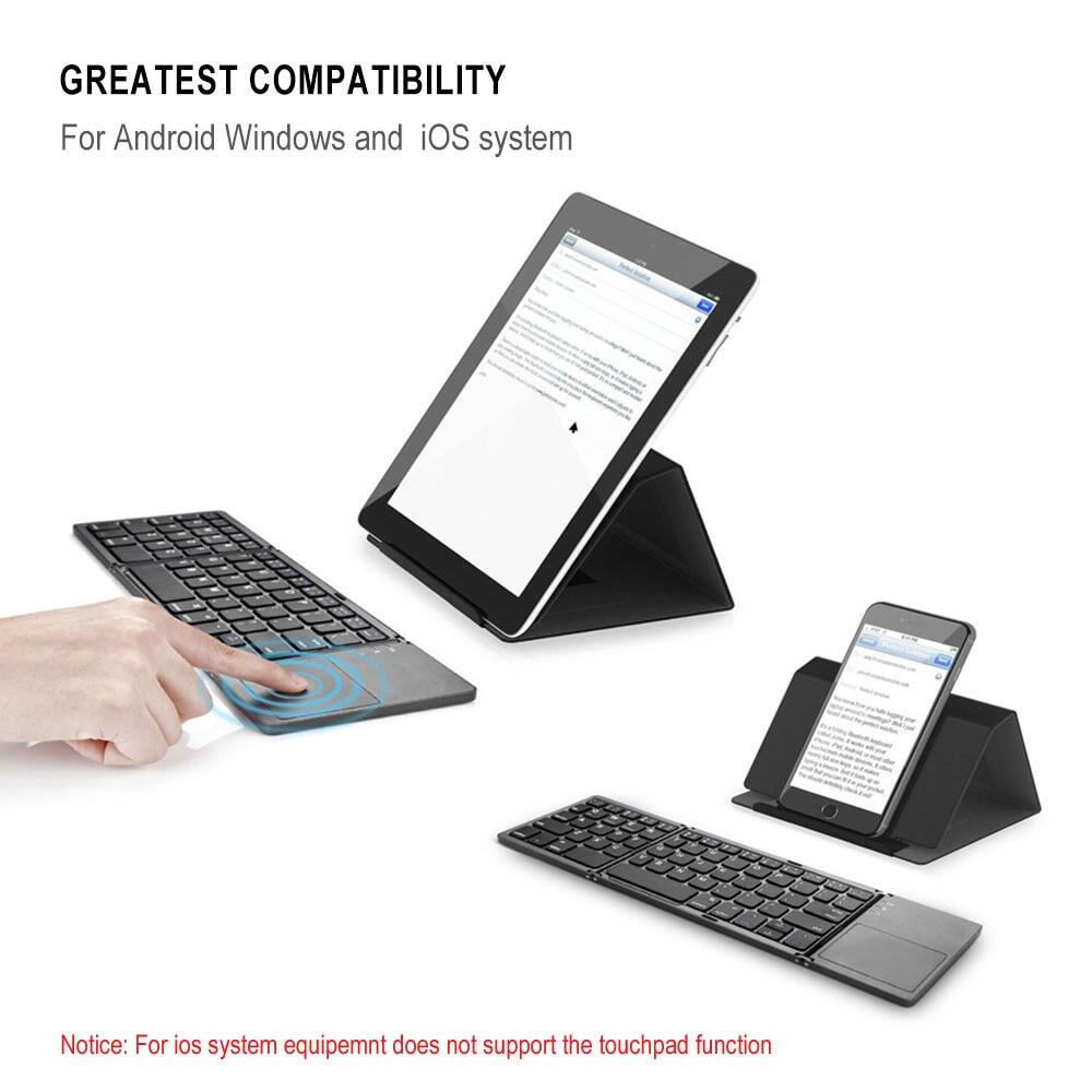 Folding Mini Wireless Bluetooth Keyboard English/N/Spanish/Arabic/Hebrew/Portugues With Touchpad For Windows, Andro, IOS