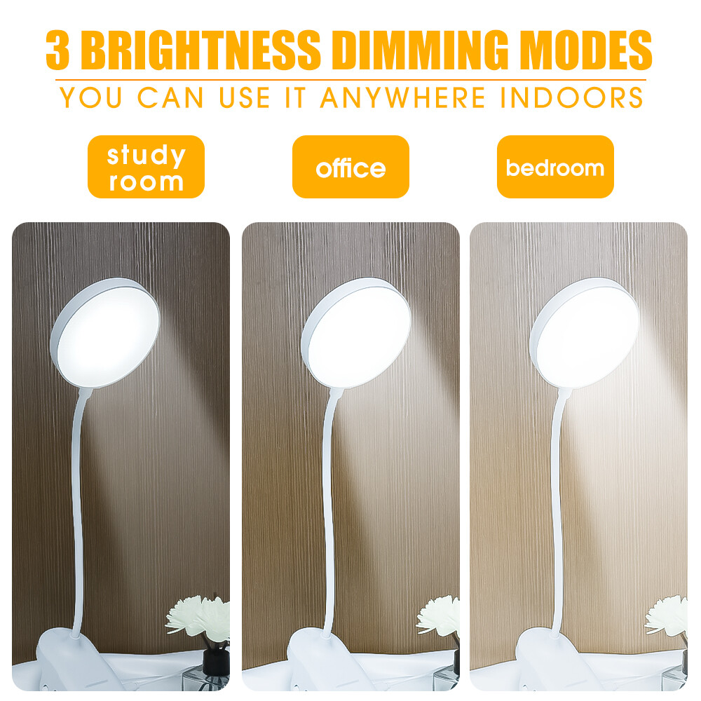 Có thể điều chỉnh ánh sáng gập được đèn bàn có kẹp LED Đèn bàn cảm ứng 3 chế độ dùng nguồn USB Đèn Đọc Đèn xách tay