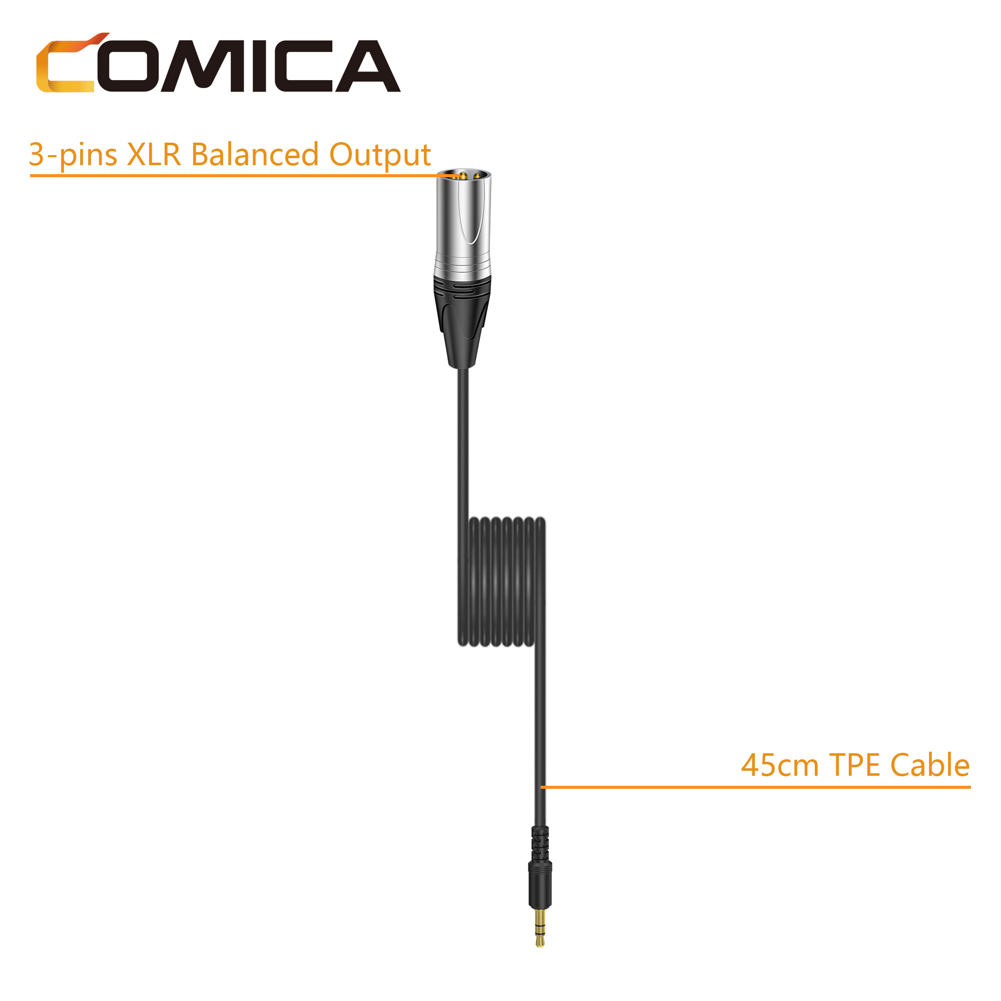 Comica CVM-D-XLR 3.5mm để XLR Cáp đầu ra