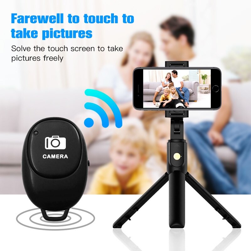 FONKEN Wireless Bluetooth Phone Selfie Stick Shutter Self-timer Timer Release Camera Remote Control for IOS Android