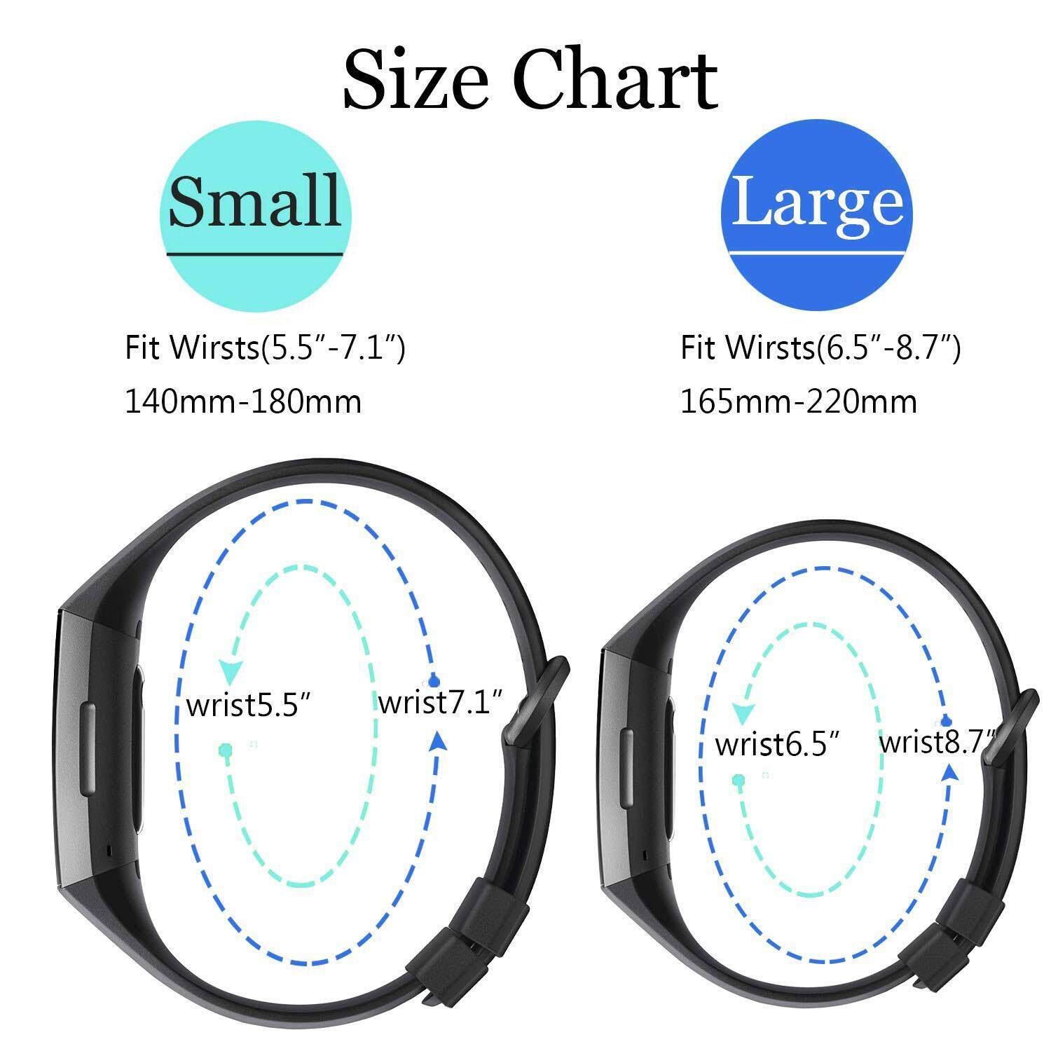 Fitbit Charge 3 and Charge 4 Straps, Soft Silicone Replacement Band for ...