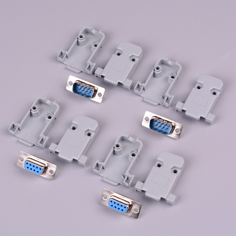 [Slowball] Flash Sale 2Set RS232 DB9 female socket plug connector 9 pin copper RS232 adapter with case