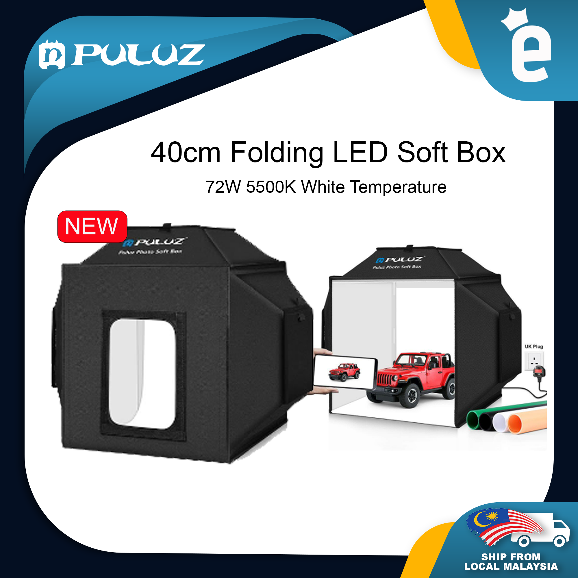 PULUZ 40cm Folding 72W 5500K Studio Shooting Tent Soft Box Photography
