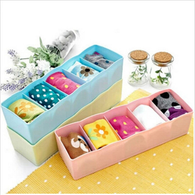 Household Japanese-style 5-grid Multi-purpose Plastic Storage Box Underwear Socks Storage Box Drawer Wardrobe Organizer