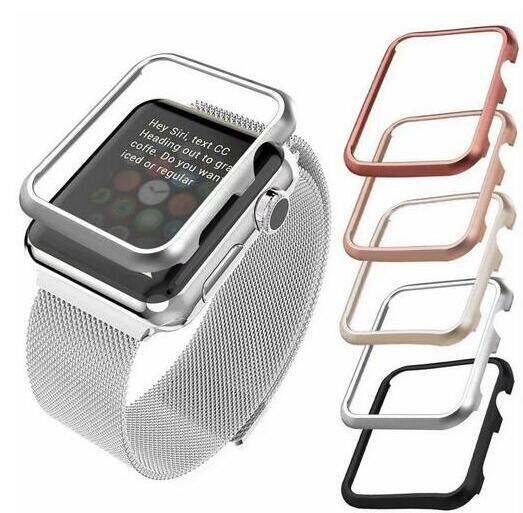 High Quality Case Cover for Apple Watch Band 42mm 38mm 40mm 44mm for Apple Watch Series SE 6 5 4 3 2 1 Metal Frame Protective Case