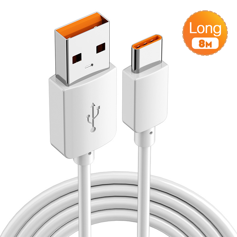 Ultra Long Type C Data Cable 6A Fast Charging Wire Extra Long Extension Charger Cord for Xiaomi Huawei USB C Mobile Phones 3/5/8/10m
