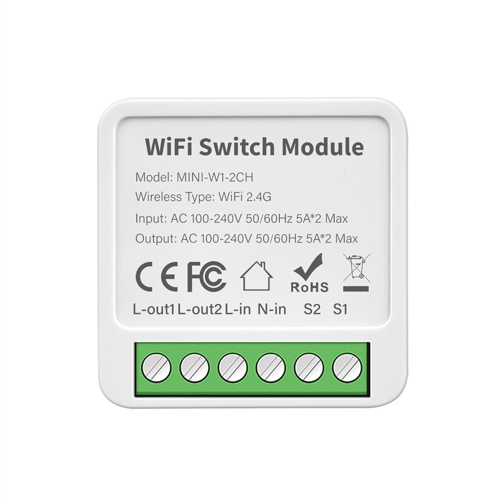 E Life Smart Store Tuya Wifi Smart Light Switch Module Supports 2 Way Control App Remote Control DIY Breaker 100-240V 2/3/4 Gang Tuya Smart WiFi Light Switch Mini Smart Circuit Breaker Smart Life Control Works For Alexa Google Home