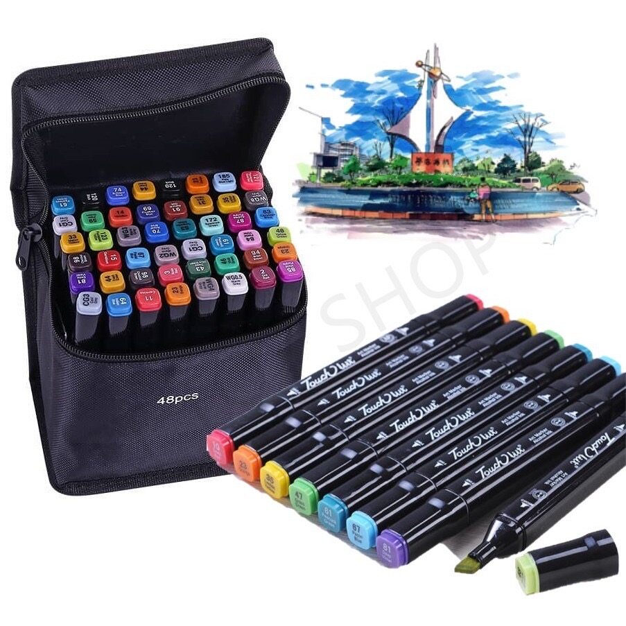 48pcs Touch Art Markers Brush Pen Warna Drawing Art Supplies marker pen