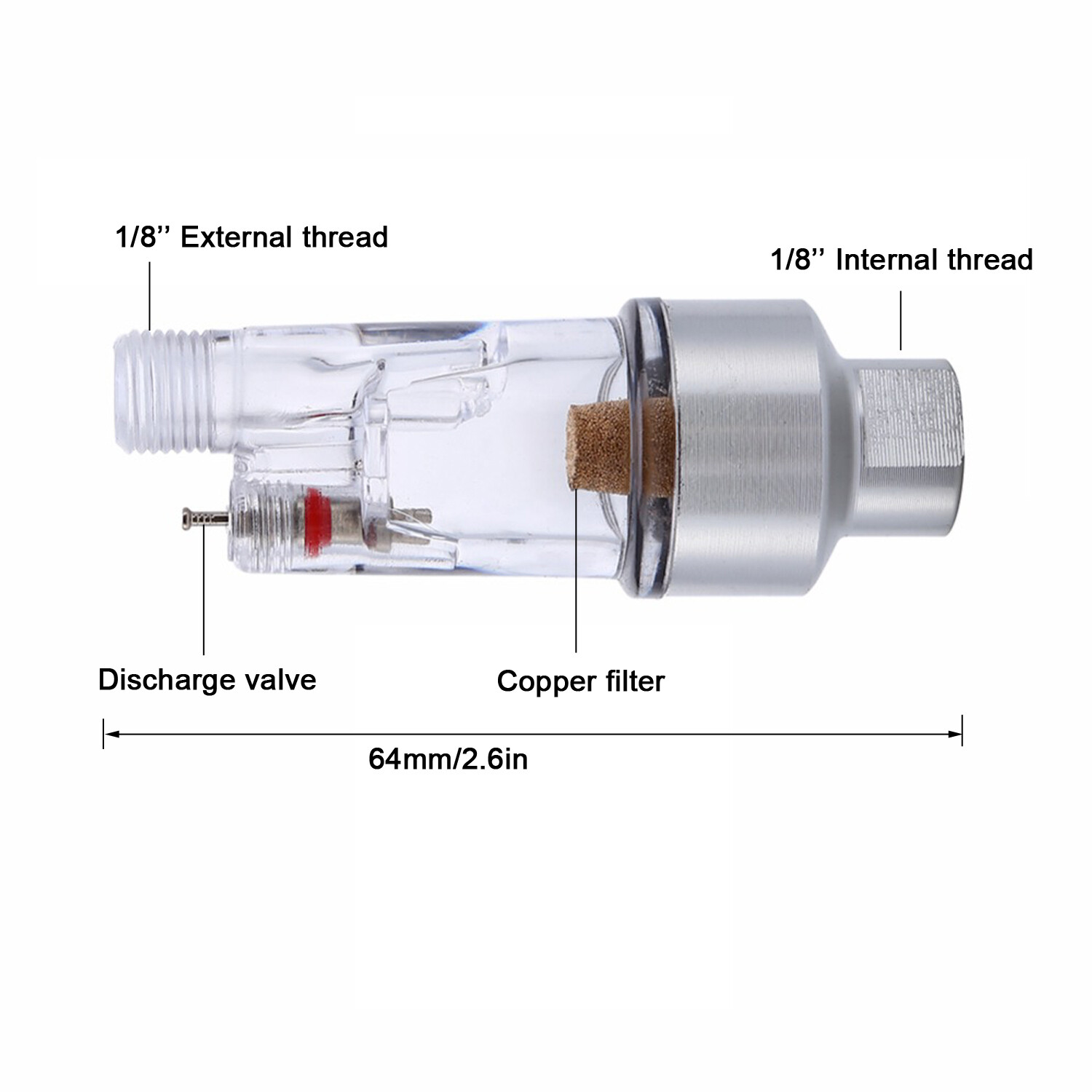 ABEST Air Brush Water Moisture Oil Trap Separator Airbrush In-line