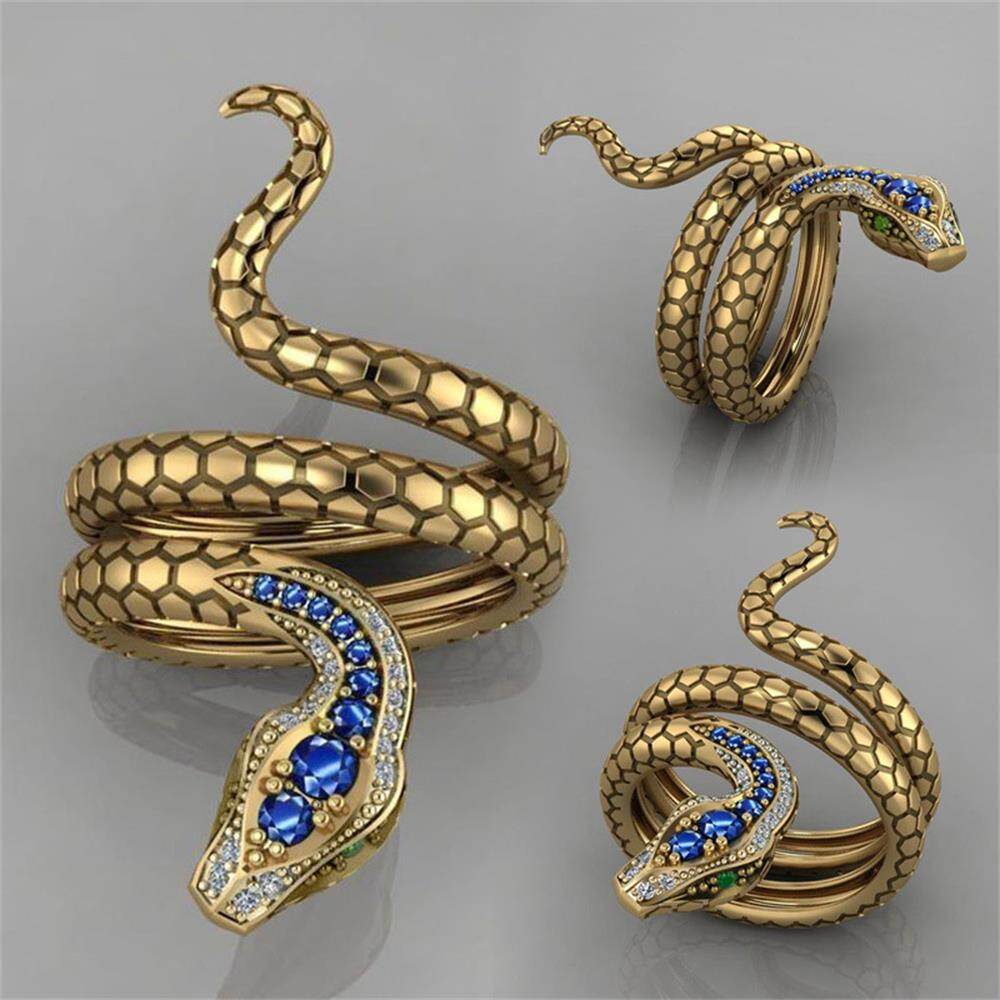 1 pc Ring New Punk Vintage Snake Ring Motorcycle Party Punk Domineering Ring Women's Men's Ring Cool Hip Hop Jewelry