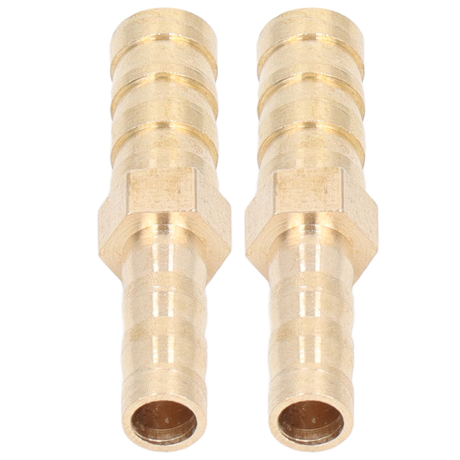 2 Pcs Barbed Fitting Splicer Brass Hose Barb Reducer Hex Reducing Barbed Connector