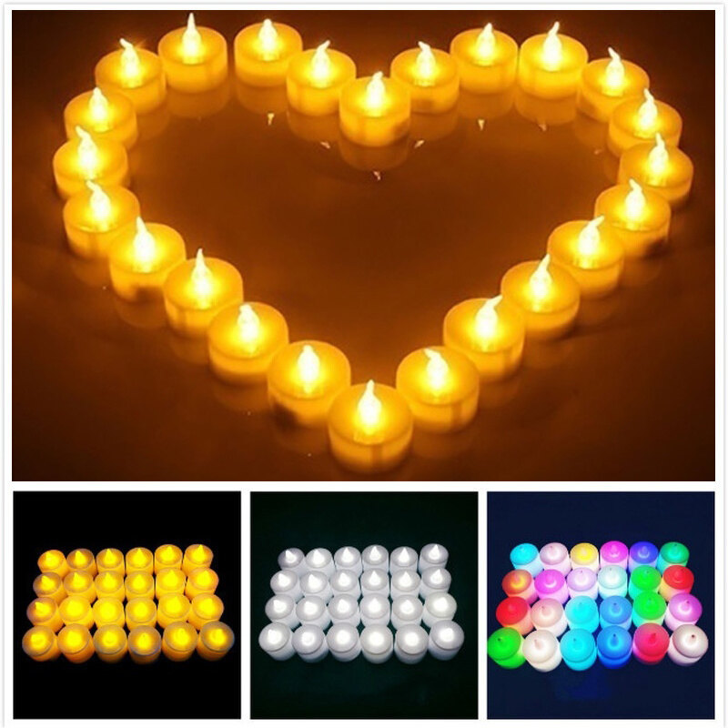 5 Cây Nến LED, Đèn Trà, Đèn Flash Lửa Màu Mô Phỏng Pin Powered Wedding Birthday Party Trang Trí