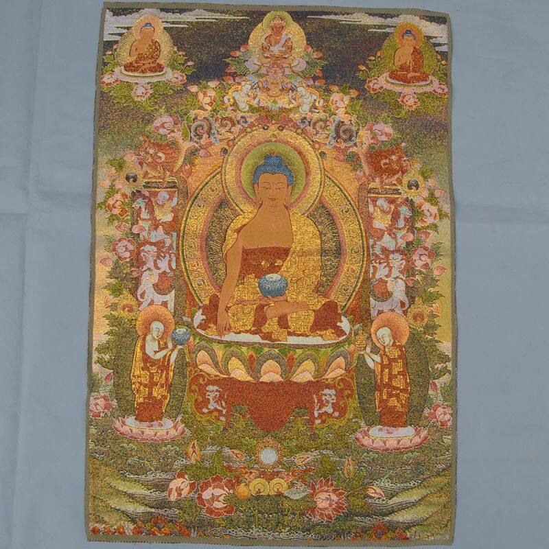 Tranh Thổ Cẩm Trực Tiếp Tranh Thêu Lụa Tinh Tế Phật Tây Tạng Thangka Thangka Nepal Phật Thích Ca Mâu Ni Tây Tạng Nepal