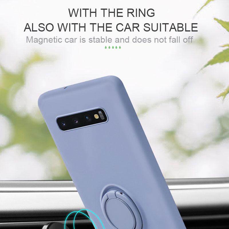 LUOWAN Ốp Lưng Cho Samsung Galaxy Note 20 S23 S22 S21 S20 Ultra S10 S9 S8 Plus Note 9 Note 10 Plus S10E Ốp Lưng Silicon Lỏng Bền Chân Chống Sốc Có Vòng Và Chức Năng Nam Châm Cho Giá Đỡ Xe Hơi