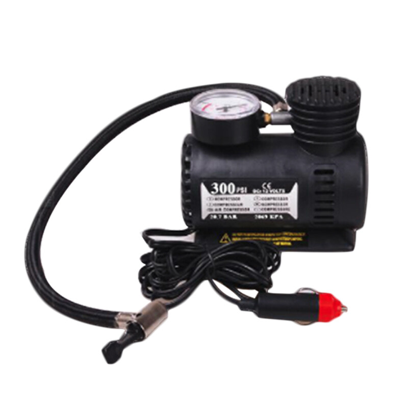 Máy Bơm Lốp Xe Hơi DC12V 300PSI, Máy Bơm Lốp Máy Nén Khí Tự Động Với Áp Kế Cho Xe Hơi Xe Đạp Quả Bóng Cao Su