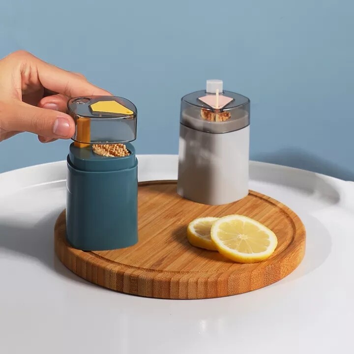 Multi-color creative automatic toothpick box portable toothpick storage box