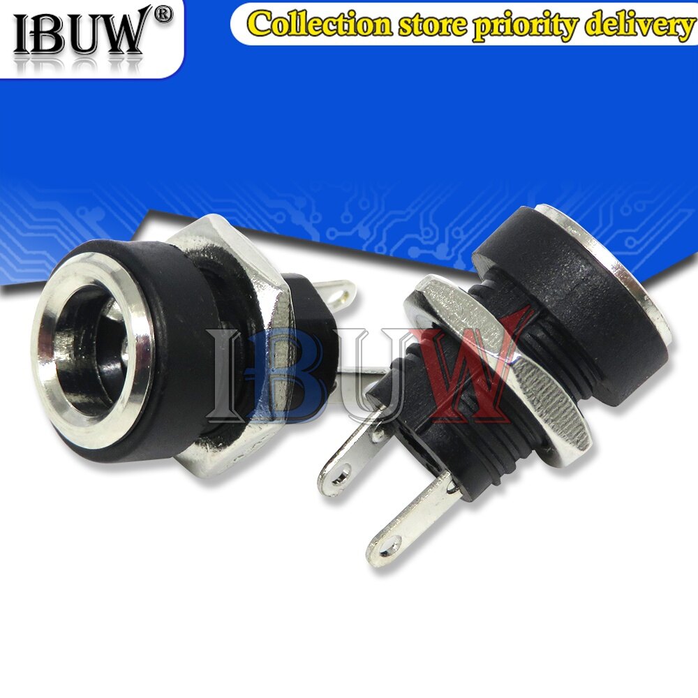 10pcs dc-022b 3a 12v for dc power supply jack socket female panel mount connector 5.5 mm x 2.1mm 5.5 mm x 2.5mm dc022b connector