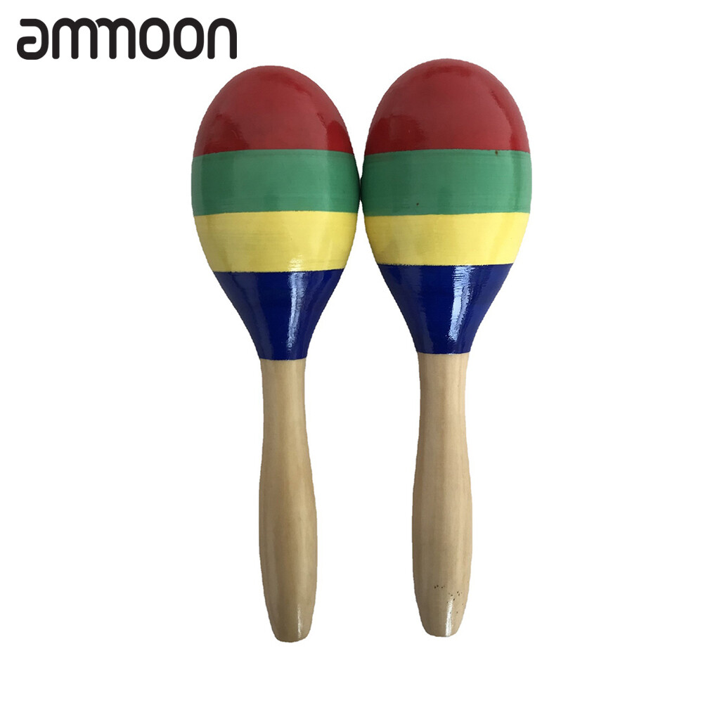 1 Pair Maracas Sand Hammer Rumba Shakers Rattles Sand Hammer Percussion Musical Instrument