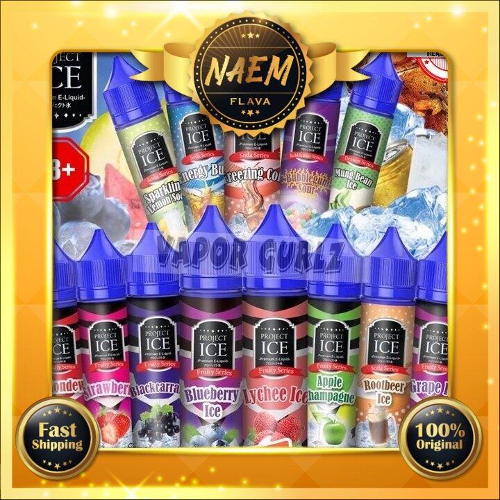 【READY STOCK】 100 Project Ice 60ml FreeBase Full Line Up Soda