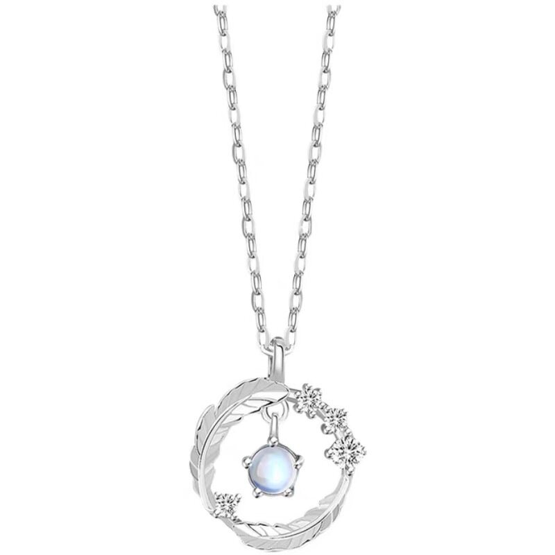 MIAOYA Fashion Jewelry Shop Trendy Feather Design Pendant For Women Trendy Crystal Necklace For Students Beautiful Birthday Gift