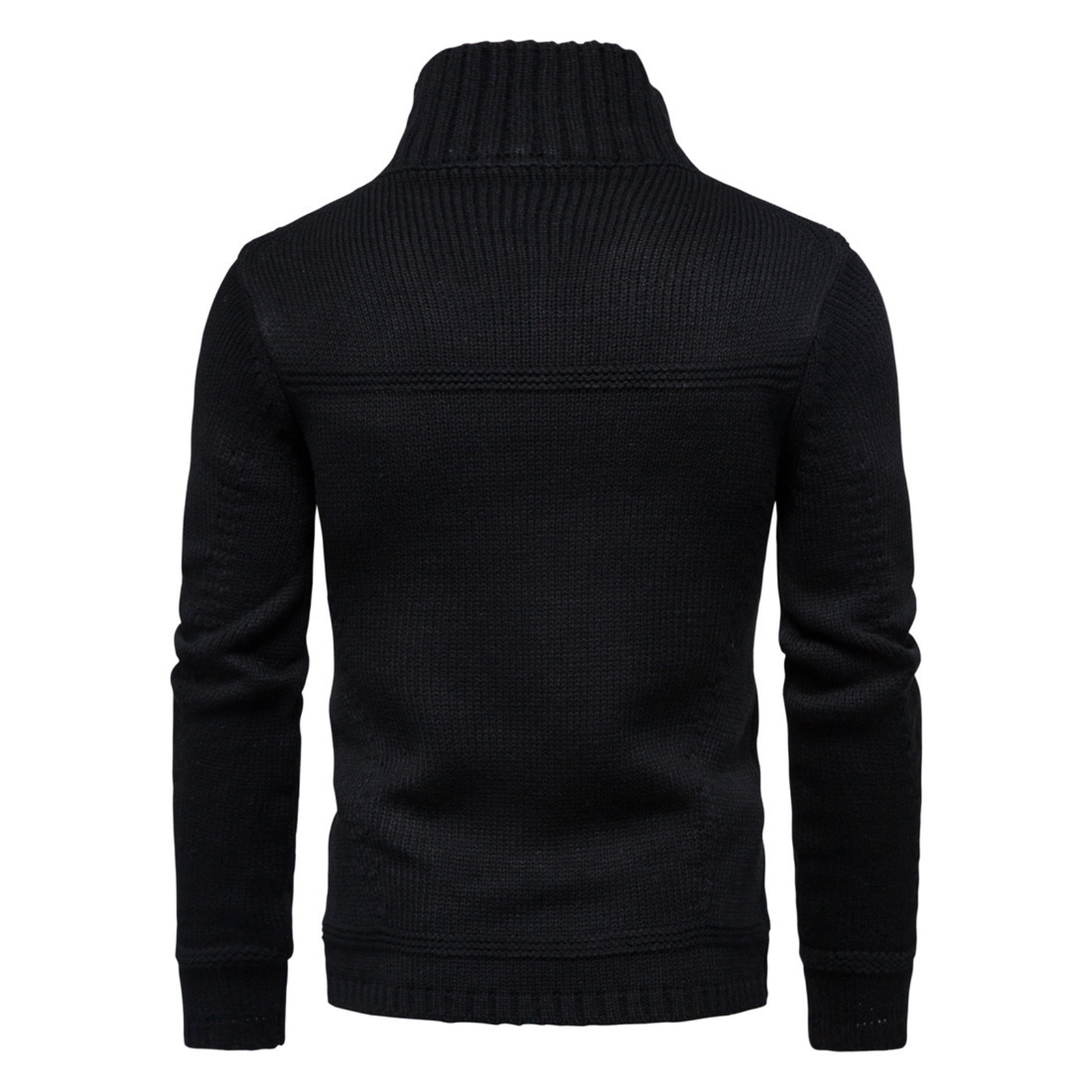 Men Sweater Coat Solid Color Single-breasted Buttons Cardigan Elastic Knitting Turn-down Collar Thick Anti-shrink Spring Coat for Daily Wear Men Jacket Buttons