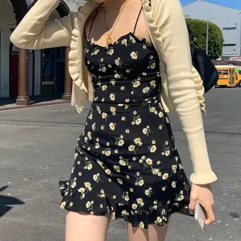 ruffle bottom mini dress